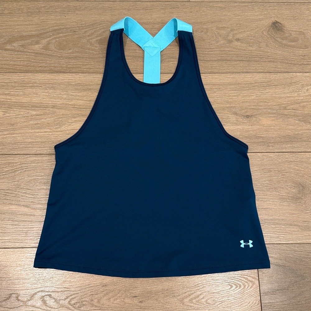 UNDER ARMOUR Teal Blue Swing Tank Active Workout Gym Loose‎ Fit Top Size XS